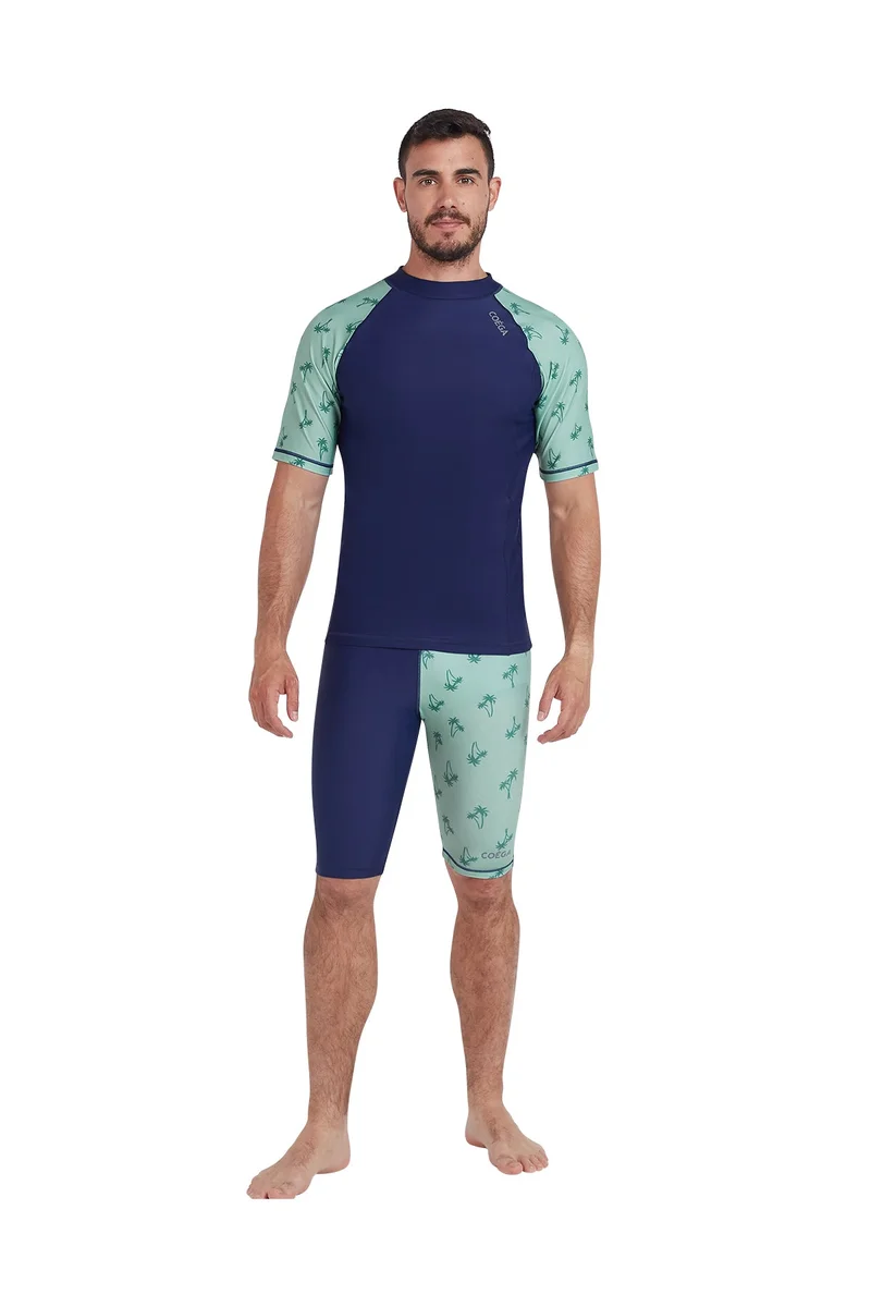 COEGA SUNWEAR  COEGA  Mens Mens Rashguard Short Sleeve - Navy Spring Palms for Men | Best Price UAE